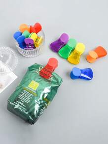 6 Pcs Food Chip Snack Bag Sealing Clips, Color Refrigerator Magnet Clips Air-Tight Clips For Home Kitchen Storage, Mini House Kit - Multicolor - View 1
