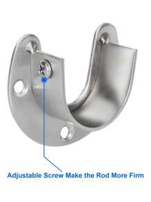 1/2/4 pièces Support de tringle d'armoire en acier inoxydable, support de tringle d'armoire ultra-résistant, support de tringle en forme de U, convient pour les tuyaux, les armoires, les tringles à rideaux