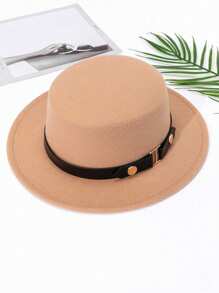 这款优雅的羊毛毡帽适合夏季海滩、女士日常和度假穿着，饰有圆形铆钉和对称腰带，是一款装饰性的西部牛仔帽，适合即将到来的复活节和夏季。 - 純色 - 查看 20