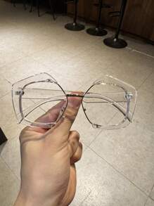 1 件装海滩休闲聚碳酸酯时尚眼镜，多边形镜框，金属铰链，适合驾驶、酒吧、夜总会、生日派对佩戴 - 彩色 - 查看 11