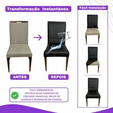Kit 4 Capas de Cadeira em Corino 100% Impermeáveis