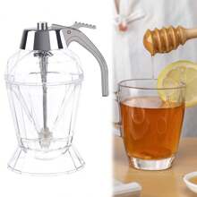 Durable Syrup Dispenser, For Diluting Honey, Also Perfect For Olive Oil, Honey, Syrup, Sauce Distribution, Multifunctional Honey Jar, Glass Honey Dispenser, Dessert Dispenser. - 透明的 - 查看 6