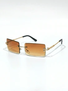 Rimless Fashion Glasses For Women Men Luxury Vintage Fashion Shades Travel Outdoor Glasses