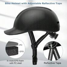 Shinmax Casco Bicicleta,Casco de Bicicleta con Visera extendida & Banda Reflectante Segura, Ligero para Urban Commuter Mountain Road Biker,Ajustable Casco Ciclismo - 1 - Ver 2