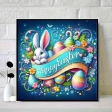 SEA MOSS CAT 5D Diamond Painting DIY Kit - Full Drill Round Diamond Easter Rabbit Embroidery Cross Stitch Art Craft - Animal Theme Canvas Wall Decor, Suitable For Beginners And Craft Lovers, Ideal Home And Office Decorative Gift