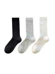 1 Pair/3 Pairs Women's Lightweight Solid Breathable Knee High Socks For Students, Summer, Fall