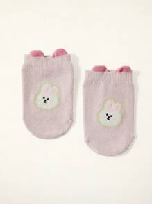 6 双装卡通可爱动物图案短袜，适合婴儿和儿童