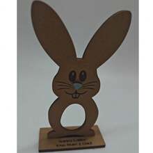 1pc New Easter Gift Rabbit Chocolate Egg Holder, Wooden Tabletop Decor Craft For Party (Eggs Not Included)