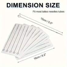 50pcs/100pcs Disposable Sterile Tattoo Needles Assortment, 3RL,5RL,7RL,9RL,5RS,7RS,9RS,5M1,7M1,9M1 Tattoo Cartridge Needles, Includes Grip Tips, Ink And Magnifier Glasses