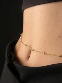 1 件简约串珠链腰链，女士度假、约会、礼物、日常佩戴配饰 - 款式1 - 查看 3