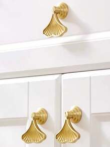 6 件创意 DIY 杏叶拉手，橱柜、梳妆台、抽屉、碗橱、入口吊坠把手，北欧简约美式家具，黄铜制成，含螺丝 - 彩色 - 查看 5