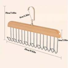 8 钩波浪设计多功能木质衣架，用于胸罩、内衣、服装存储和干燥，适合宿舍