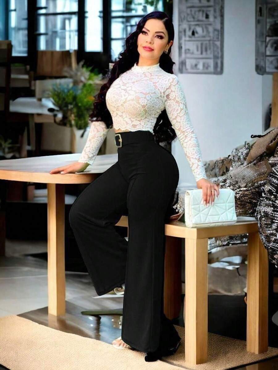 Ladies Set With Belt - Black - View 1