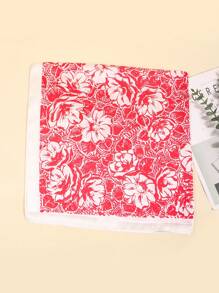 1pc Women's Spring Bandana 27.6in/70cm Faux Silk Printed Scarf, Versatile Neckerchief, Head Band, Package Decor, Suitable For Daily Use