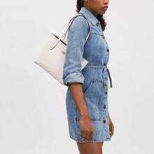 Coach 小号城市手提包，女士单肩包，休闲手提包，皮革，白色 - CT859 IMCHK - 白色 - 查看 2