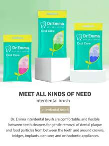 Dr.Emma Dr. Emma 50 件装牙间刷、牙齿清洁工具、口腔牙齿卫生牙间刷、牙签清洁器，用于细节清洁