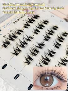 36 Bundles Of Artificial Mink Hair, 3D Natural Effect, Easy To Stick On The Eyes, Reusable, Instant Enlargement, Segmented Design For A Variety Of DIY Options, Give You A Pair Of Personalized Big Eyes!