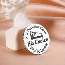 1pc Double-Sided Stainless Steel Funny Gift Love Pocket Hug Token For Boyfriend Girlfriend Husband Wife Couple's Valentine's Day Gift Couple Anniversary Wedding Engagement Gift Car Accessories Bag Charm