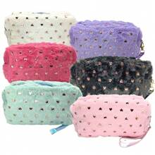 Plush School Pencil Case/Toiletry Bag For Girls - 玫紅色 - 查看 2