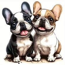 1/2/4 Stücke glückliche Französische Bulldogge Vinyl Bügelbilder, Bügel-Patches, waschbar für T-Shirts, Jeans, Jacken, Rucksäcke, Kleidungsdekoration