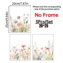 3 件套 3 幅植物花卉帆布艺术印刷品 - 水彩花卉墙壁海报 - 装饰艺术、极简主义、波西米亚风格 - 风景主题 - 适用于客厅、卧室、家庭办公室装饰 - 送给艺术爱好者的完美礼物 - 3pcs - 查看 11