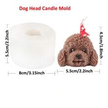 Molde de Silicone para Vela em Forma 3D de Cachorro de Pelúcia Deitado, Molde de Sabão de Animal Poodle, Molde de Silicone de Cachorro, Decoração de Filhote, Vela de Cera de Soja, Arte de Gesso e Resina