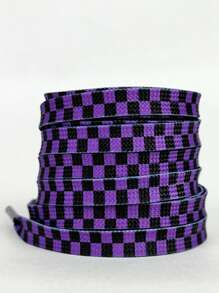 New Fashionable & Versatile Checkered Shoelaces, Comfortable Sporty Replacement Laces - Multicolor - View 19