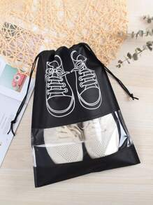 20 Peças Sacos de Cordão para Sapatos de Viagem, Bolsas de Armazenamento à Prova de Poeira, Organizadores de Sapatos de Tecido para Viagens, Exterior, Transparente, À Prova d'Água - Multicolorido - Visão 3