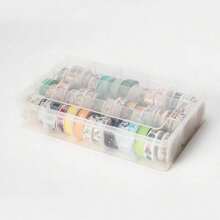 1pc 15-Compartment Washi Tape Organizer,Adjustable Compartment Grid Slot Storage Box,Clear Organizer Container Storage Box With Adjustable Dividers,Removable Clear Jewelry Divider Storage Box,For Art Supplies, Jewelry, Beads, Stationery, Stickers, And Tape,Back To School Supplies