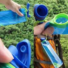 1pc 700ml Ultra Light Reusable Sports Water Bottle, Suitable For Hiking And Camping - Foldable Soft Water Bag, Easy To Carry And Refill