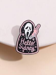 1pc Creative Personalized Quirky Halloween Series Metal Alloy Cartoon Skull Shaped Clothing Accessory - Multicolor - View 1