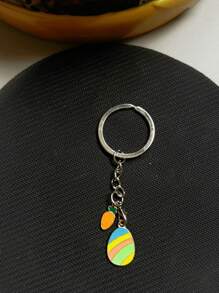 1pc Rabbit, Carrot, And Egg Casual Cute Keychain Accessory - Multicolor - View 5