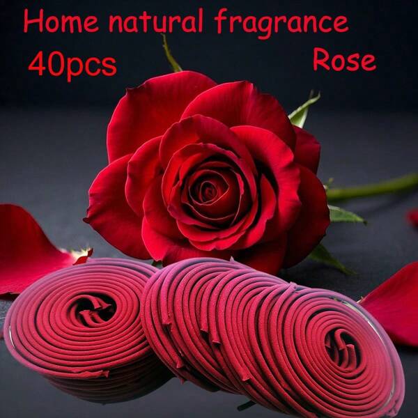1 Box/40 Pcs/105g Rose Scented Incense, Rose Aromatherapy Coil Incense, Suitable For Meditation, Yoga And Relaxation, Indoor & Outdoor Use, Home Decor, Great For Clearing Negative Energy In Home & Office, Ideal Gift For Easter, Father's Day, Mother's Day And Thanksgiving