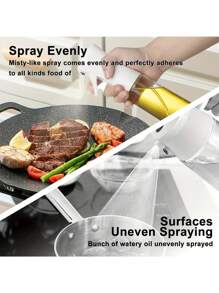 1pc PET Oil Spray Bottle, 200ml/300ml/500ml, Pulverizador de óleo de cozinha para Air Fryer, Assar, Fritar, Churrasco, Salada, Cabeleireiro
