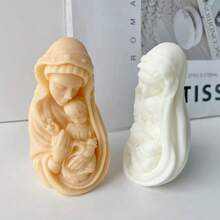 Multifunctional Silicone Mold For DIY Handmade Fragrance Plaster, Featuring Mother Holding Child Design - White - View 5