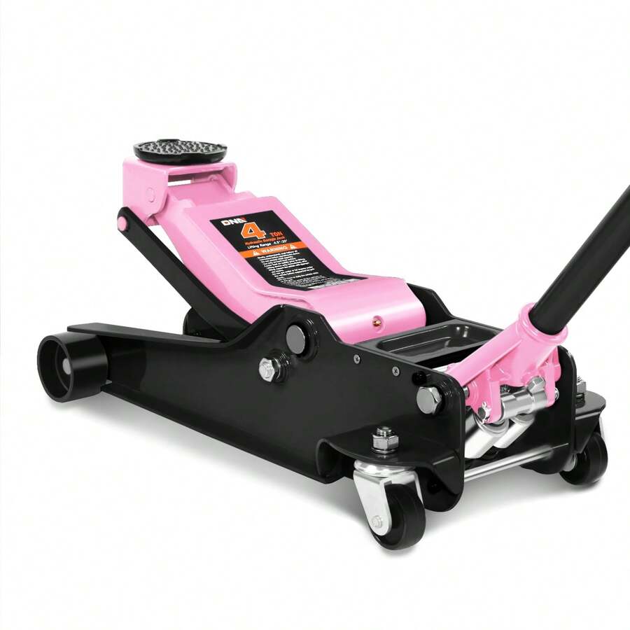 [4.5"- 20"] 4 Ton Dual Piston Pump Low Profile Hydraulic Trolley Floor Jack Pink