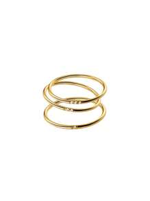 1pc Minimalist S925 Sterling Silver Gold Plated Ultra- Micro Pave Cubic Zirconia Couple Ring, Delicate Luxury Ring