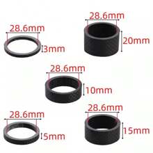 Carbon Fiber 3/5/10/15/20mm 5PCS Headset Spacer 1 1/8" Stem For Bike MTB Bicycle