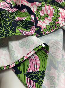 女士加大码可爱夏季连衣裙花卉印花连衣裙休闲夏季连衣裙