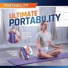 Esterillas de yoga multiusos antideslizantes Fitness by con correa de transporte, opciones deúltiples grosores y colores - Gris pizarra (1/2 pulgada) - Ver 6