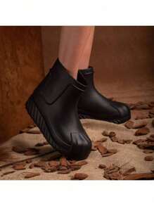 Women's Adult Galoshes Waterproof Rain Boot Low Shaft 33 To 40 Scaleno - 黑色 - 查看 3