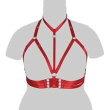Women Plus Size Harness Strappy Hollow Out Cross Elastic Cage Bra Cupless Bra Body Lingerie For Ladies - Multicolor - View 16