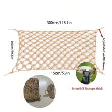 3 Sq.M Rope Grid Decor Net, Handmade 8mm/10mm Rope Thickness, 15cm Mesh, For Balcony Railing, Photo Wall, Ceiling, Room Divider, Plant Climbing Net, Including Tie Rope