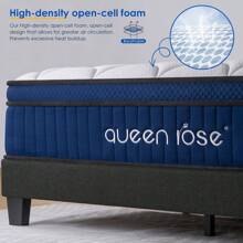 QUEEN ROSE 10 Inch /12 Inch/14 Inch King/Queen/ Full/ Twin/ Size Mattress, Hybrid Mattress For Comfy Sleep, Individually Wrapped Pocket Coils Innerspring Mattress For Motion Isolation, Medium Firm,Euro Top Cooling Technology Edge Support Low Motion Transfer Breathable Construction Pocket Coil CertiPUR-US - 藍白色 - 查看 8