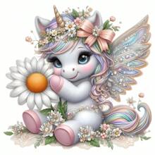 1pc/2pcs/3pcs/向日葵可爱独角兽元素服装补丁布DIY A级可水洗粘合服装热转印粘合布女/男T恤包枕头装饰徽章标签棒球帽背包等可用