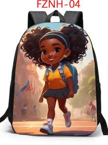 Cartoon Mode Stijl Student Casual Veelzijdige Rugzak, Tiener Dagelijkse Reisrugzak, Meisjes Schooltas