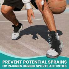 Drop Foot Ankle Brace Support Stabilizer Guard Compression Sleeve Sports Protect Ankle Wrap Knob Adjustable Aluminum Plate - Black - View 6