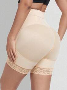 Black 4 Bones Slimming Pant Women's High Waist Shapewear Bottoms ,Body Shaperwear Panty ,Tummy Control And Butt Lifting Shorts,Waist Trainer Girdle Tightly Bind Body Zip Crotch,Daily Wear - Apricot - View 3