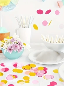 1000/2000片圓形彩色紙花，桌飾紙花，夏威夷派對用品，適用於居家、飯店、生日派對、節日慶典等場合，增添歡慶氣氛，可放入氣球內或撒在空中以增強視覺效果，婚禮、婚前派對、週年紀念、週年慶典、畢業派對、單身派對、退休派對、慶祝活動、新娘派對紙花、飯店活動，高級金屬色與馬卡龍彩色紙花套組，熱帶主題派對 - 彩色 - 查看 5