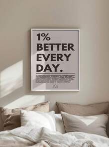 1pc Motivational "Improve 1% Everyday" Poster, Suitable For Simple Home Or Office Decor, Inspirational Poster, Motivational Wall Art, Fits Office Decor, Frameless
